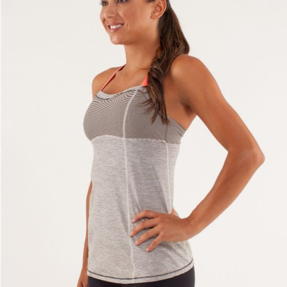 Lululemon Run: Catch Me Tank Tonka Stripe Cashew / Black Add (Rare) 2012 - Picture 7 of 8